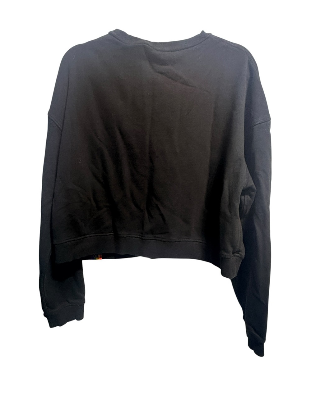 Portland Gear Pride Cropped Crew Neck Sweatshirt Size XL Black Rainbow Cotton - Picture 2 of 7